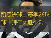 凱恩進球，賽季26球！拜仁大勝4-0。
